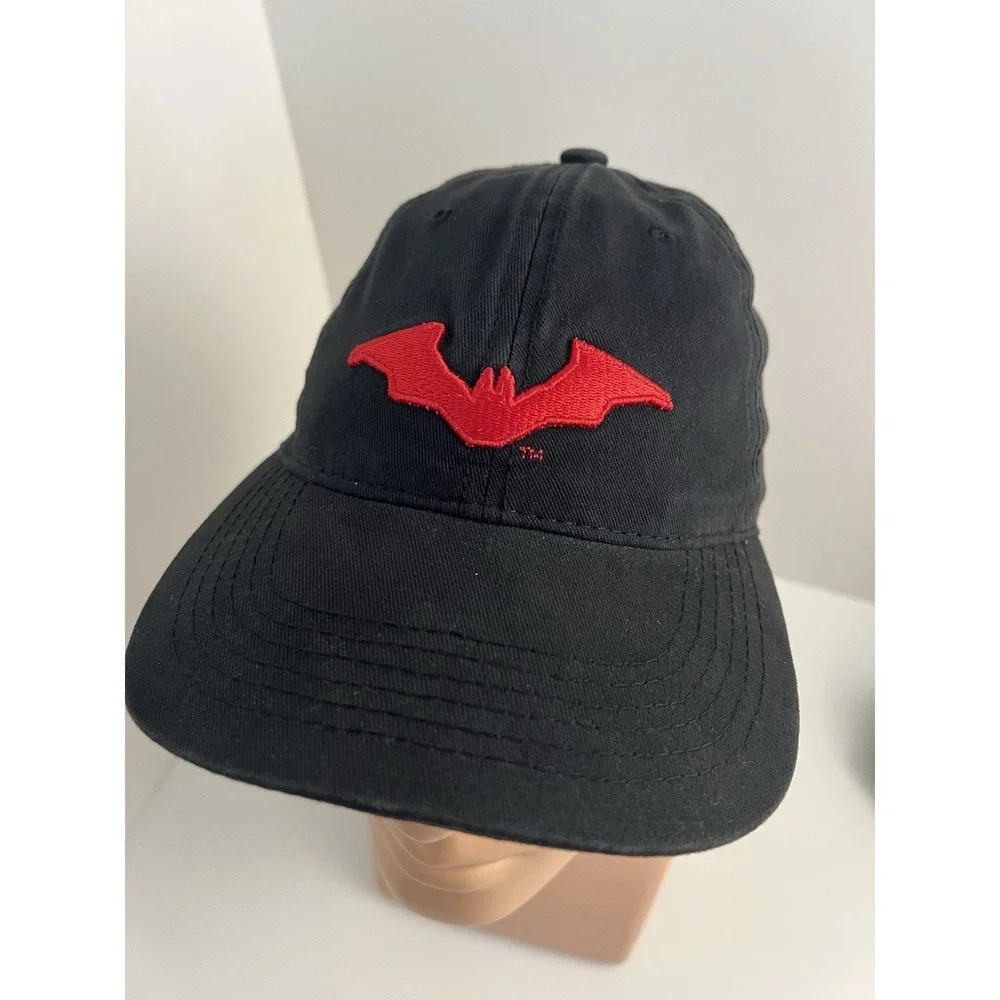 The Batman (2022) Men's Promotional Red Black Baseball Strapback Hat Cap Adjust